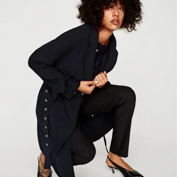 ZARA BLUE TRENCH COAT !! - Picture 4 of 13